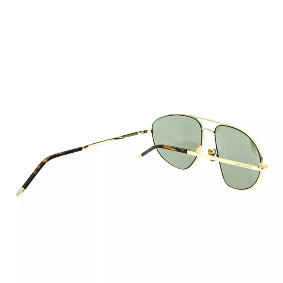 YSL SAINT LAURENT SL211 Unisex Pilot Metal 60mm Sunglasses in Gold/Green S2013 - Picture 16 of 16